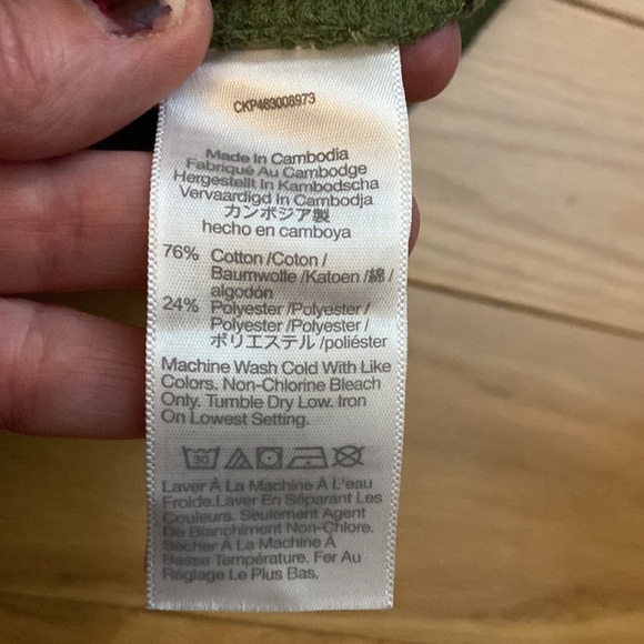 NWOT Madewell Knot Front Ribbed Long Sleeve Top in green - Picture 7 of 7